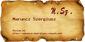 Maruncz Szergiusz névjegykártya